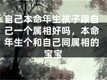 自己本命年生孩子跟自己一个属相好吗，本命年生个和自己同属相的宝宝