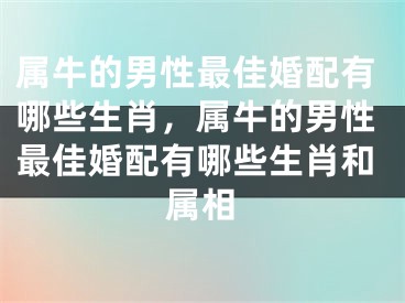属牛的男性最佳婚配有哪些生肖，属牛的男性最佳婚配有哪些生肖和属相