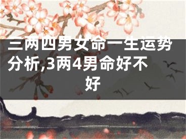 三两四男女命一生运势分析,3两4男命好不好