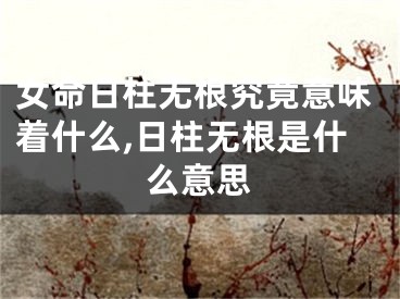 女命日柱无根究竟意味着什么,日柱无根是什么意思