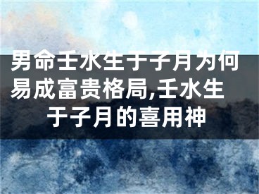 男命壬水生于子月为何易成富贵格局,壬水生于子月的喜用神