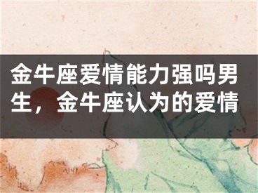 金牛座爱情能力强吗男生，金牛座认为的爱情
