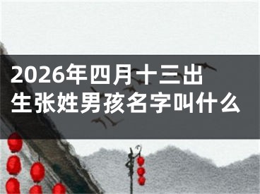 2026年四月十三出生张姓男孩名字叫什么