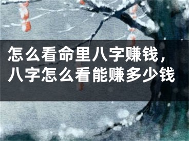 怎么看命里八字赚钱，八字怎么看能赚多少钱