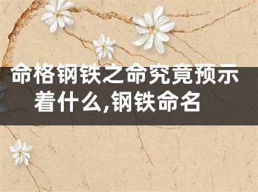 命格钢铁之命究竟预示着什么,钢铁命名