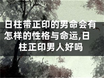 日柱带正印的男命会有怎样的性格与命运,日柱正印男人好吗