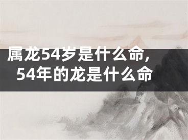 属龙54岁是什么命,54年的龙是什么命