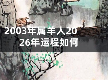 2003年属羊人2026年运程如何
