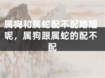 属狗和属蛇配不配婚姻呢，属狗跟属蛇的配不配