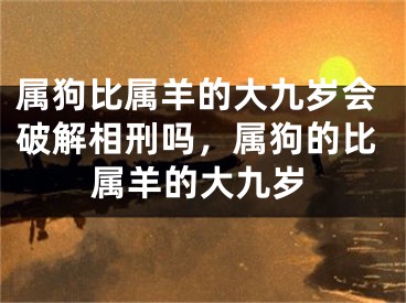 属狗比属羊的大九岁会破解相刑吗，属狗的比属羊的大九岁