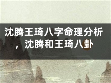 沈腾王琦八字命理分析，沈腾和王琦八卦