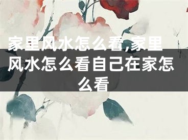 家里风水怎么看,家里风水怎么看自己在家怎么看