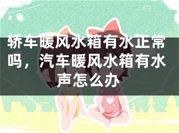 轿车暖风水箱有水正常吗，汽车暖风水箱有水声怎么办