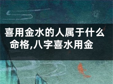 喜用金水的人属于什么命格,八字喜水用金