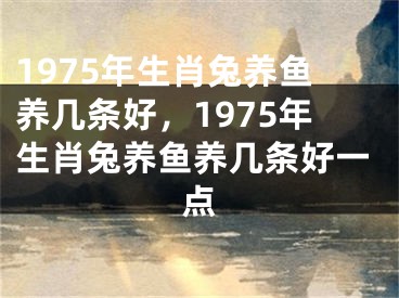 1975年生肖兔养鱼养几条好，1975年生肖兔养鱼养几条好一点