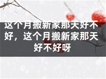 这个月搬新家那天好不好，这个月搬新家那天好不好呀
