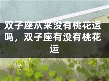 双子座从来没有桃花运吗，双子座有没有桃花运