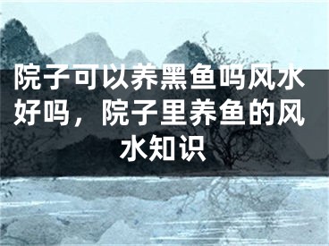 院子可以养黑鱼吗风水好吗,院子里养鱼的风水知识