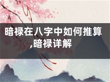 暗禄在八字中如何推算,暗禄详解