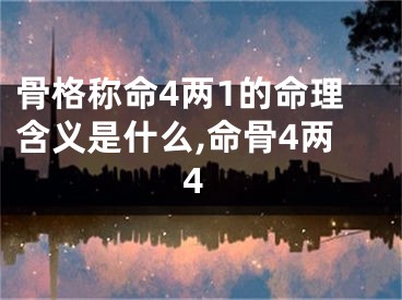 骨格称命4两1的命理含义是什么,命骨4两4