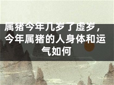 属猪今年几岁了虚岁,今年属猪的人身体和运气如何