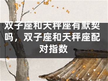 双子座和天秤座有默契吗，双子座和天秤座配对指数