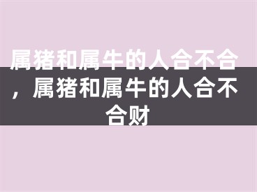 属猪和属牛的人合不合，属猪和属牛的人合不合财