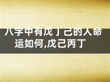 八字中有戊丁己的人命运如何,戊己丙丁