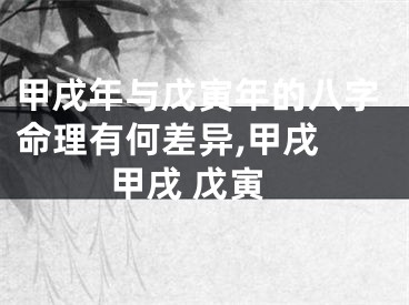 甲戌年与戊寅年的八字命理有何差异,甲戌 甲戌 戊寅