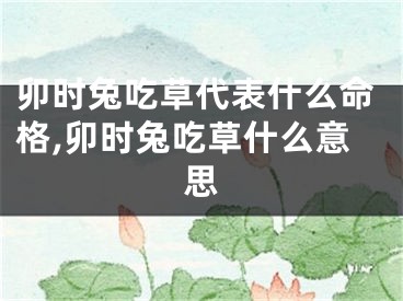 卯时兔吃草代表什么命格,卯时兔吃草什么意思
