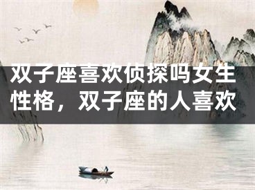 双子座喜欢侦探吗女生性格，双子座的人喜欢