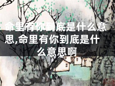 命里有你到底是什么意思,命里有你到底是什么意思啊