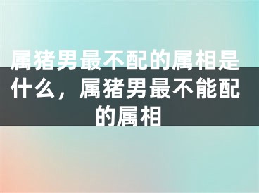 属猪男最不配的属相是什么，属猪男最不能配的属相