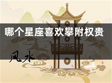 哪个星座喜欢攀附权贵 