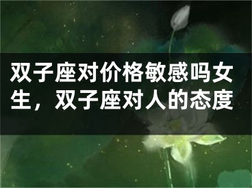 双子座对价格敏感吗女生,双子座对人的态度