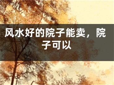 风水好的院子能卖，院子可以