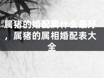属猪的婚配属什么最好，属猪的属相婚配表大全