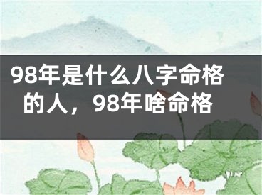 98年是什么八字命格的人，98年啥命格