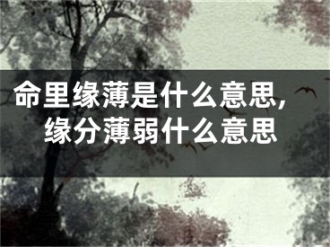 命里缘薄是什么意思,缘分薄弱什么意思