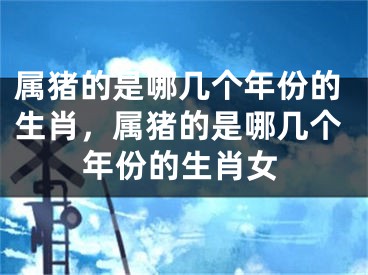 属猪的是哪几个年份的生肖，属猪的是哪几个年份的生肖女