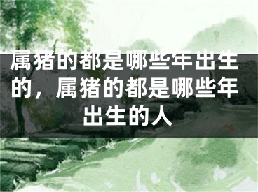 属猪的都是哪些年出生的，属猪的都是哪些年出生的人