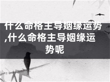 什么命格主导姻缘运势,什么命格主导姻缘运势呢