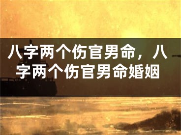 八字两个伤官男命，八字两个伤官男命婚姻