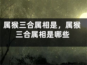 属猴三合属相是，属猴三合属相是哪些