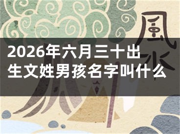 2026年六月三十出生文姓男孩名字叫什么