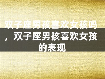 双子座男孩喜欢女孩吗，双子座男孩喜欢女孩的表现