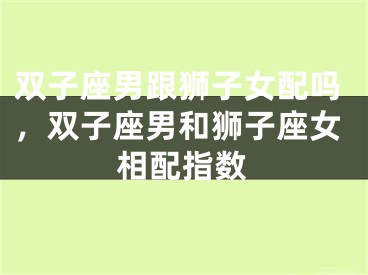 双子座男跟狮子女配吗，双子座男和狮子座女相配指数