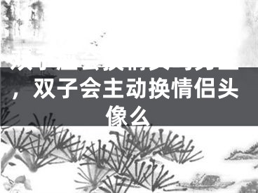 双子座会换情头吗男生,双子会主动换情侣头像么