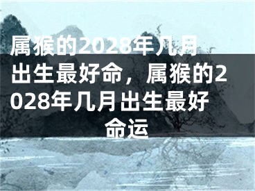 属猴的2028年几月出生最好命，属猴的2028年几月出生最好命运