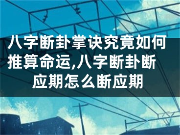 八字断卦掌诀究竟如何推算命运,八字断卦断应期怎么断应期